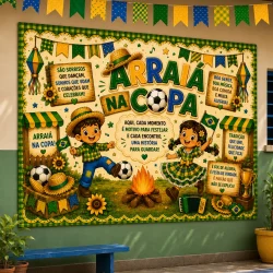 Painel Junino - Arraiá na Copa - Copa do Mundo