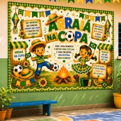 Painel Junino - Arraiá na Copa - Copa do Mundo