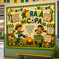 Painel Junino - Arraiá na Copa - Copa do Mundo