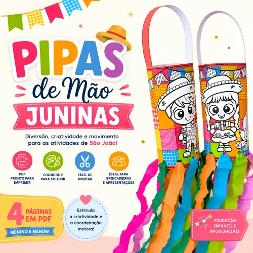 Pipas de Mão Juninas - Festa Junina