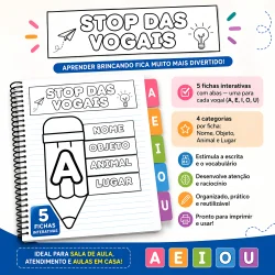 Atividades educativas para aprender vogais de forma divertida.