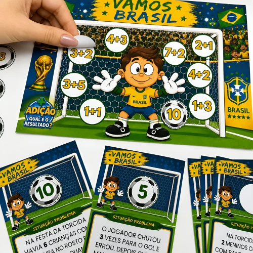 Atividades de Adição e Subtração - Tema Brasil - Copa do Mundo