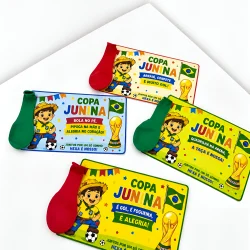 Cartão Lembrancinha Copa Junina - Copa do Mundo