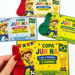 Cartão Lembrancinha Copa Junina - Copa do Mundo
