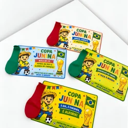 Cartão Lembrancinha Copa Junina - Copa do Mundo