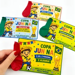 Cartão Lembrancinha Copa Junina - Copa do Mundo