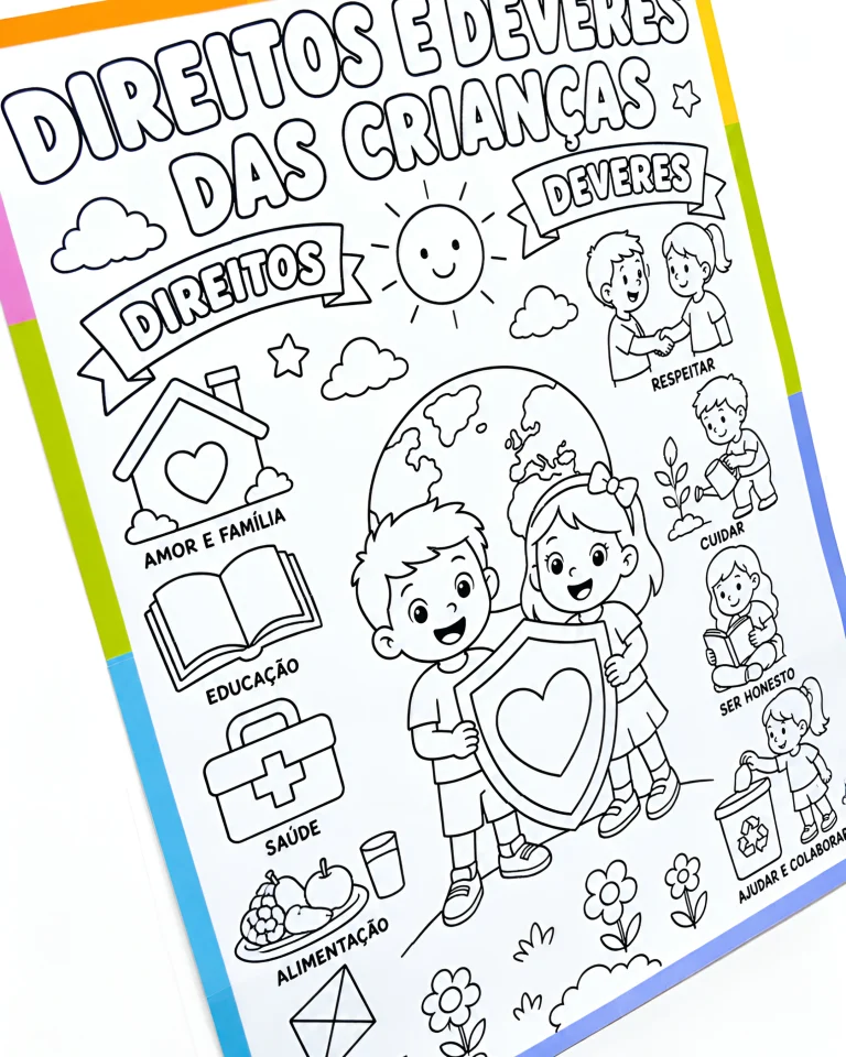 Cartaz Colaborativo para Colorir Direitos e Deveres das Crianças — foto 2