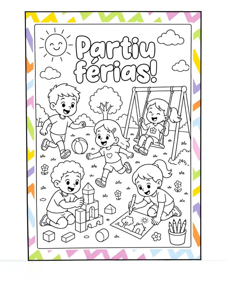 Cartaz Colaborativo para Colorir Partiu Férias — foto 5