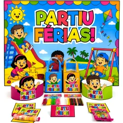 Kit Painel e Lembrancinhas - Partiu Férias - Férias