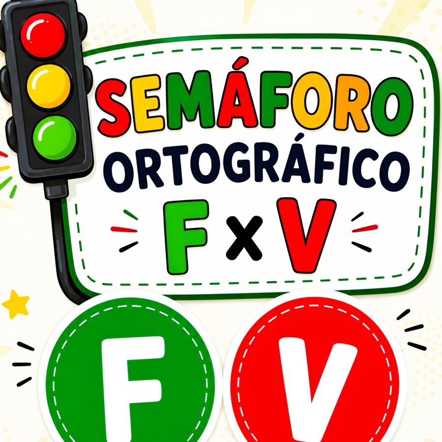Semáforo da Ortografia F e V - Alfabetização