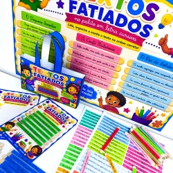 Textos Fatiados no Palito Letra Cursiva - Alfabetização