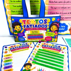 Textos Fatiados no Palito Letra Cursiva - Alfabetização