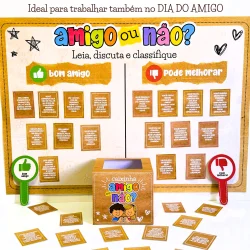 Jogo educativo para ensinar amizade e respeito às crianças.