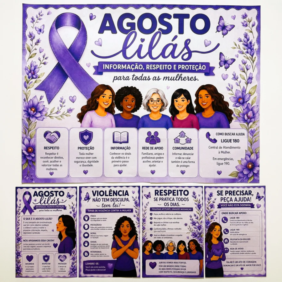 Kit Agosto Lilás - Agosto Lilás