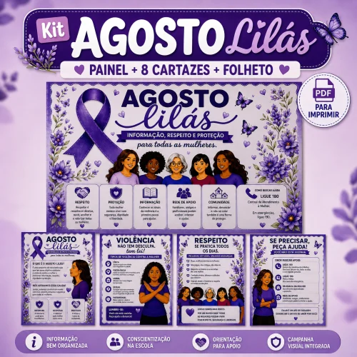 Kit Agosto Lilás - Agosto Lilás
