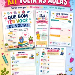 Material escolar, atividades de volta às aulas, planejamento escolar, kit gratuito.