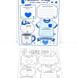 Atividade para o Dia dos Pais com espaço para escrever e desenhar.