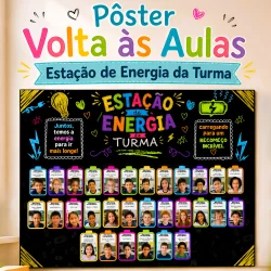 Pôster Volta às Aulas - Estação de Energia da Turma - Volta às Aulas