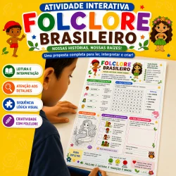 Atividade interativa do folclore brasileiro para crianças e professores.
