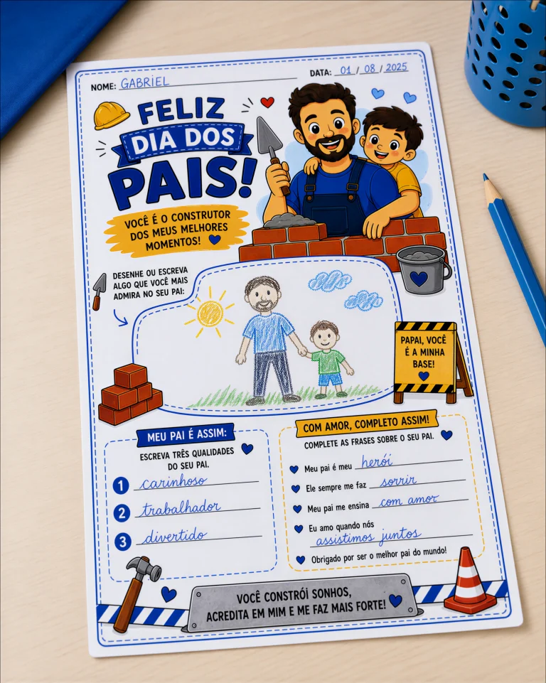 Atividade Meu Pai Construtor Dia dos Pais — foto 4