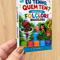 Jogo de cartas sobre folclore brasileiro com personagens tradicionais.