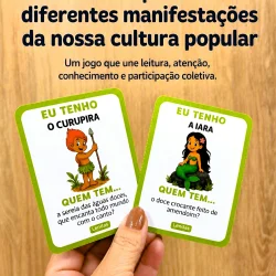 Cartas de jogo folclore brasileiro com personagens tradicionais.
