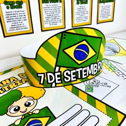 Bracelete com tema da Independência do Brasil e 7 de Setembro.