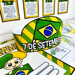 Bracelete com tema da Independência do Brasil e 7 de Setembro.
