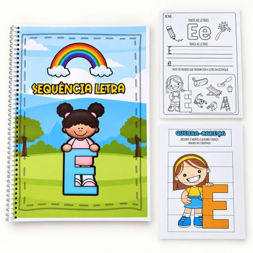 Atividade de alfabetização com palavras abertas e desenhos para crianças.