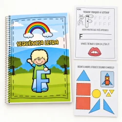 Atividade de colorir com figuras que começam com a letra F para crianças.
