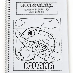 Quebra-cabeça de iguana para atividades de alfabetização.