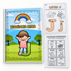 Material de alfabetização com foco na letra J e palavras divertidas.