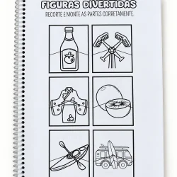 Atividades de montar figuras com desenhos simples para crianças.
