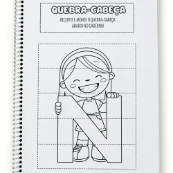 Atividade de alfabetização com quebra-cabeça da letra N para crianças.