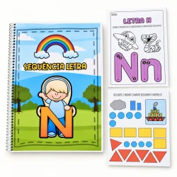 Material de alfabetização com atividades da letra N para crianças.