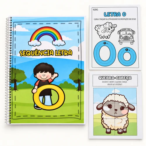 Material de alfabetização com atividades da letra O para crianças.