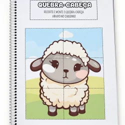 Quebra-cabeça de ovelha para atividades de alfabetização.