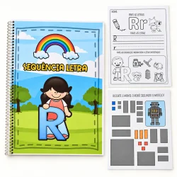 Material de alfabetização com atividades para a letra R para crianças.