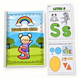 Material de alfabetização com foco na letra S para crianças.