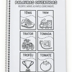 Atividade de palavras duvidosas com imagens e palavras para recortar.