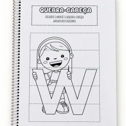 Atividade de alfabetização com a letra W para crianças.