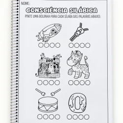 Atividades de consciência silábica com imagens para crianças.