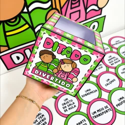 Atividade de ditado com fichas coloridas para educação infantil.