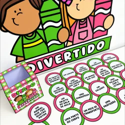 Atividades educativas com fichas de ditado para crianças.